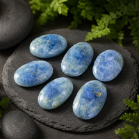 Pierre de palmier en Célestite naturelle polie, cristal bleu ciel, pierre de méditation pour la relaxation, collection, décoration intérieure et cadeau