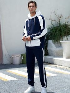 Conjunto Deportivo de 2 Piezas con Capucha y Cremallera para Hombre, Ecológico, Personalizado, Venta al por Mayor de Fábrica, Tejido Transpirable, Talla Grande, Informal, Color Sólido - Product Image 4