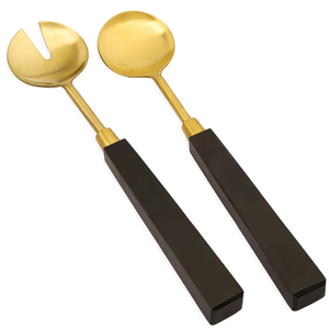 Ensemble de salade en acier inoxydable Offre Spéciale avec poignée en résine Hôtel Restaurant Maison Ustensile Personnalisé Fourchette et Cuillère Serveur Couverts Ensemble - Product Image 1