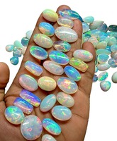 Opale de Welo d'Éthiopie naturelle de haute qualité AA+, cabochon multi-feu, pierres précieuses en vrac certifiées par un tiers, 3-5 carats pour la joaillerie