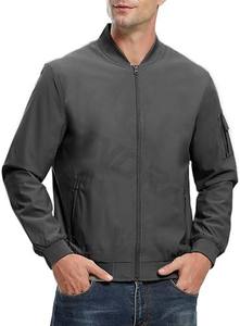 Chaqueta de moto de verano formal para hombre, lona de un solo pecho, poliéster/algodón con cuello alto y técnicas bordadas - Product Image 3