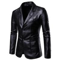 Nouvel arrivage de veste en cuir pour hommes manteau de blazer en cuir Pu de moto décontracté classique d'affaires à la mode