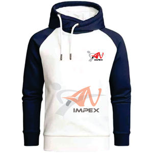 คุณภาพสูงที่กําหนดเองการพิมพ์โลโก้ Dual สี Stich ผู้ชายเสื้อสวมหัว Hoodie วัสดุที่กําหนดเองยืดหยุ่นผู้ชายเสื้อกันหนาว Hoodie - Product Image 1