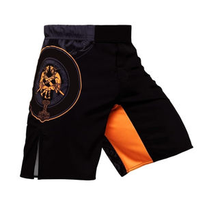Short MMA imprimé graphique à panneau latéral personnalisé pour hommes, short MMA à fermeture velcro pour l'entraînement en vente - Product Image 4