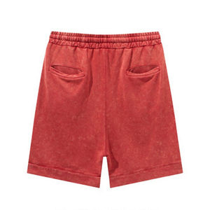 Custom Vintage Acid Wash <b>Shorts</b> <b>Men</b> Heavyweight Cotton French Terry Streetwear Distressed <b>Red</b> Sweat <b>Shorts</b> Retro Gym <b>Shorts</b> - Product Image 5