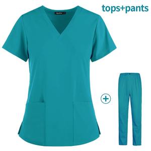 Venta al por mayor OEM Unisex enfermería Scrubs tela de rayón suave de alta calidad de estilo personalizado Logo bordado secado rápido uniformes de enfermería - Product Image 5