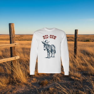 Cowboy Donkey Hee-Haw T-shirt à manches longues col rond unisexe adulte promotionnel - Product Image 3