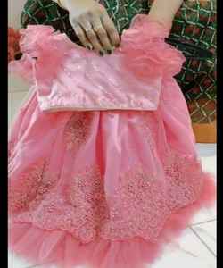 Lehenga choli เสื้อผ้าลายปักสำหรับเด็กเสื้อผ้าพื้นเมืองลายลูกไม้ - Product Image 6