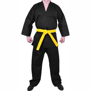 Vêtements d'arts martiaux unisexe à logo personnalisé uniformes de karaté de couleur unie de bonne qualité classique décontracté confortable léger - Product Image 4