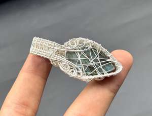Labradorite Wire <b>Wrap</b> Pendant in 92.5 Sterling Silver Handmade Gemstone Jewelry Perfect Christmas Gift <b>for</b> Her - Product Image 2