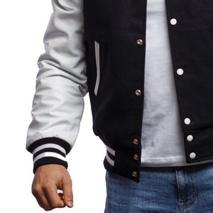 Chaquetas universitarias de lana gruesa para hombre para ropa de invierno, chaquetas universitarias de moda con ribete acanalado y botón frontal - Product Image 5