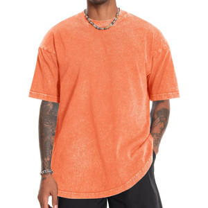 Camiseta de Algodón 100% con Lavado Ácido, Estilo Urbano, Talla Grande para Hombre, Venta al Por Mayor, Personalizable - Product Image 1