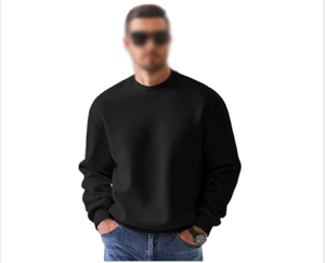 <b>Men's</b> Eco-Friendly Plus Size Knitted Long Sleeve Casual 100% Cotton Fleece <b>Turtleneck</b> Drawstring Hoodies Pullover Sweatshirts - Product Image 1