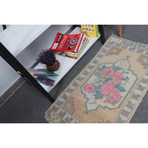 Alfombra Turca Vintage, Alfombra Pequeña de 1.7x3 pies, Alfombra con Estampado Animal Azul - Product Image 2