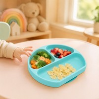 Maßgefertigter Silikon-Saugnapfteller mit Starker Saugbasis für Babys und Kinder Private Form OEM ODM Entwicklung