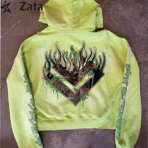 Custom 500 GSM Polyester/Cotton Fleece Heavyweight DTG Print Acid Washed Stone Wash <b>Pullover</b> <b>Men</b> Unisex Solid Winter - Product Image 5