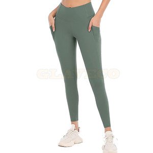 Premium Quality Solid Light Weight Breathable Quick Dry <b>Seamless</b> Elastic Waist Women Yoga <b>Leggings</b> Best Selling - Product Image 5