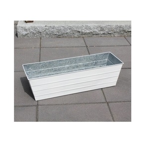 Ensemble de deux jardinières galvanisées en métal, haute vente, pour balcon, intérieur et extérieur, qualité supérieure - Product Image 1