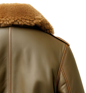 2024 vestes en cuir de haute qualité hiver hommes col montant extérieur conception personnalisée plusieurs poches - Product Image 5