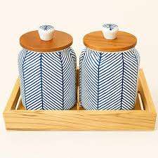 Pot en céramique pour un stockage sûr et sécurisé des aliments, pot en céramique fait main pour une collection de rangement moderne avec couvercle pour ingrédients secs - Product Image 5