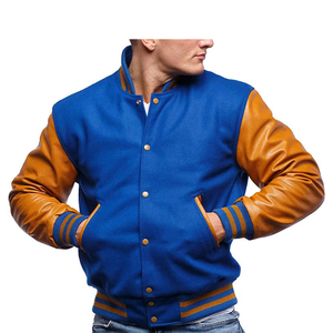 Blank Varsity Letterman <b>Jackets</b> 2026 Wholesale Custom Latest Designs <b>Long</b> Sleeve <b>Leather</b> wool made <b>Jacket</b> - Product Image 2