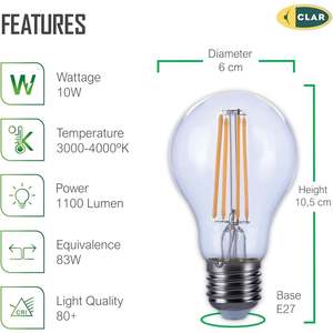 Ampoule LED à filament E27 A60 10W Catégorie de produit Éclairage - Product Image 3