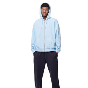 Fabricante personalizado 400gsm peso pesado Sun Fade Crop Boxy cremallera Vintage apenado bordado parche hombres ácido lavado Zip up Hoodie - Product Image 1