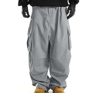 Pantalon homme anti-rides uni teint sur mesure respirant avec cordon de serrage à la taille en nylon bouton pression fermeture éclair latérale - Product Image 3