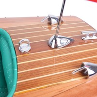 Maqueta de Barco de Madera Sólida de 80cm, Triple Cabina, Pintada a Mano, Réplica de Chris Craft, Decoración para el Hogar, Regalo de Angel Handicrafts