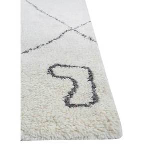 พรมขนสัตว์สีงาช้าง Zuri รุ่น PKWL-603 ลายเรขาคณิตถักมือ สำหรับห้องนั่งเล่น ทางเข้าบ้าน โถงทางเดิน รูปทรงสี่เหลี่ยมผืนผ้า เหมาะสำหรับวัยรุ่น - Product Image 4