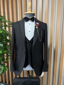 ชุดสูทสำหรับผู้ชายผ้าวิสคอสและโพลีเอสเตอร์ผ้าวิสคอสดีไซน์ล่าสุดสำหรับเจ้าบ่าว - Product Image 5