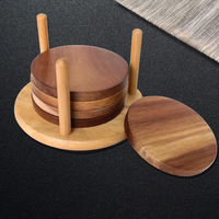 En gros, sous-verres en bois vierges, personnalisables, ronds et carrés, absorbants, pour boissons