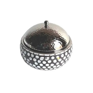 Bol rond en bois fait à la main de luxe avec marmite en verre produits de cuisine casserole de service avec couvercles - Product Image 5