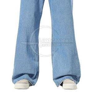 Pantalon en jean ample à jambes larges pour hommes sur mesure nouveauté style décontracté avec motif droit léger à taille moyenne - Product Image 6