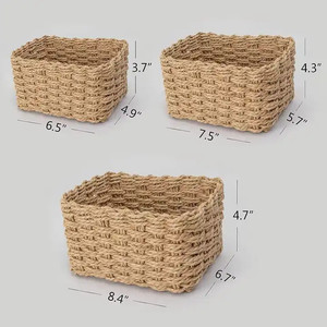 Eco-friendly <b>Storage</b> <b>Boxes</b> & Bins <b>Paper</b> Rope <b>Storage</b> Basket Water Hyacinth Basket <b>Paper</b> Rope Basket for Your Home Best Quality - Product Image 5