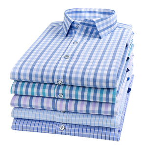 Chemise habillée d'affaires de qualité supérieure pour hommes, chemise à carreaux à carreaux de créateur, coupe ajustée, manches longues, vente à chaud - Product Image 6