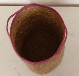 Handmade round <b>rattan</b> wicker waste bin in sea grass for home clothing <b>storages</b> organizer for hotel - Product Image 5