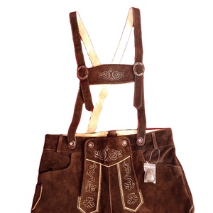 Pantalones Cortos Bávaros Oktoberfest para Hombre, Mujer y Niños, Bordados, con Patrón Recto, de Lona, Cintura Media Alta - Product Image 6