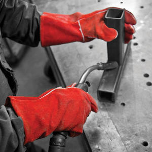 Guantes de soldadura de cuero dividido de piel de vaca resistentes a la abrasión de alta calidad, guantes de protección de manos de seguridad Industrial ignífugos - Product Image 6