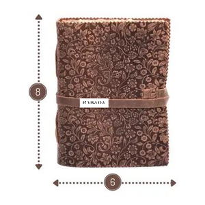 Leather Journal-Leather Bound Journal Deckle Edge Vintage Paper- <b>Floral</b> Embossed Book of Shadows -8 Inches X 6 Inches (Brown) - Product Image 6