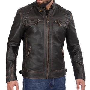 Chaquetas de cuero personalizadas de alta calidad 100% hombres de cuero genuino para invierno chaqueta de cuero de moda de la mejor calidad de Material personalizado - Product Image 5