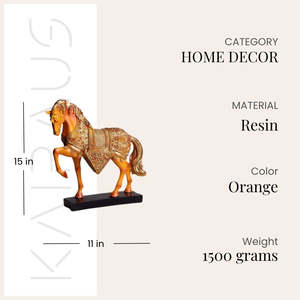 Figuras de Resina del Doble Caballo Dorado - Product Image 3