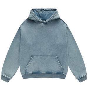 Mens Oversized Hoodie Couples Terry Heavyweight Hoodies Pullover Vintage Acid Wash Hoodie Sweatshirts Streetwear - Product Image 4