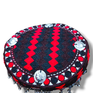 Clip à cheveux traditionnel afghan tribal vintage fait à la main en tissu ethnique pashtun avec fleurs - Product Image 1