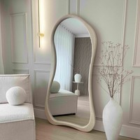 Miroir mural irrégulier moderne en bois massif Cadeau de pendaison de crémaillère Meilleure qualité à prix raisonnable