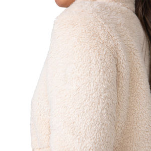 Custom Fuzzy Polar Fleece Cozy Full Zip Up Sherpa Chaqueta de Sherpa de felpa con bolsillos para las mujeres - Product Image 6