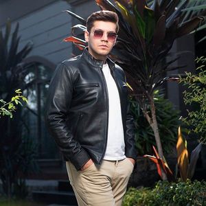 <span class=keywords><strong>Justin</strong></span> uomo elegante giacca di pelle nera - Product Image 1