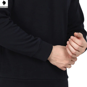 เสื้อสเวตเตอร์คอกลมของผู้ชายผ้าฝ้าย100% 300GSM โลโก้แบบออกแบบได้ตามต้องการผ้าฟลีซสะพายไหล่แบบลำลองสำหรับฤดูหนาว - Product Image 4