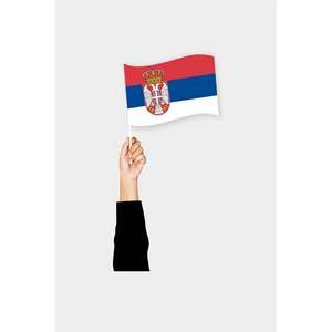 Drapeau serbe à tenir à la main pour les équipements de cheerleading - Product Image 1