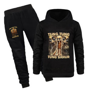 Enfants Tung sahur garçon fille sweats à capuche pantalon costume dessin animé Sahur imprimer vêtements pour enfants sweats - Product Image 1